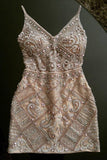 Spaghetti Straps Beading Homecoming Dresses,Short Cocktail Dress HZ0509