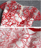 Beautiful Embroidery A-line Cap Sleeves Tulle Long Prom Dress Evening Dress HZ0509
