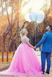 Tulle Sweetheart Beading Sleeveless Ball Gown Long Plus Size Prom Dress HZ0509