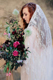 Over Lace Unique Mantilla Church Bridal Veil HZ0509