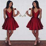 2025 Short Cute Simple Spaghetti Straps Homecoming Dress HZ0509