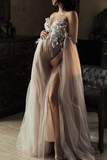 Sexy Maternity Dress online, Elegant Soft Lace Wedding Dress HZ0509