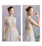 A Line Tulle Short Homecoming Dresses With Gold Appliques HZ0509