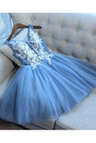 Tulle A Line Lace Appliques Short Homecoming Dresses HZ0509