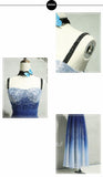 Spaghetti Strap Sleeveless Royal Blue Tulle Sequins Modest Long Prom Dress HZ0509