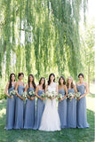A Line Long Sweetheart Simple Cheap Chiffon Bridesmaid Dresses HZ0509