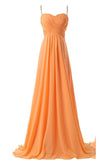Straps Simple Modest Orange Backless Cheap Prom Dresses For Teens HZ0509