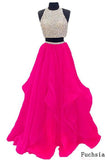 Piece Floor Length Burgundy Prom Dress Beaded Open Back Evening Gown HZ0509
