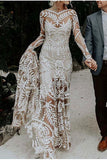 See through white appliqu¨¦ print wedding dress, Nude slip underneath wedding gown HZ0509