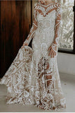 See through white appliqu¨¦ print wedding dress, Nude slip underneath wedding gown HZ0509