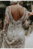See through white appliqu¨¦ print wedding dress, Nude slip underneath wedding gown HZ0509