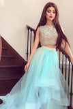 Prom Dresses With Rhinestone,High-low Short Two Piece Beading Homecoming Dresses HZ0509
