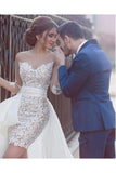 Sheath Sweetheart Tulle Lace High Low Wedding Dresses HZ0509
