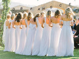 Chiffon Light Blue Sexy A Line Long Cheap Bridesmaid Dresses HZ0509