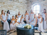 Chiffon Light Blue Sexy A Line Long Cheap Bridesmaid Dresses HZ0509