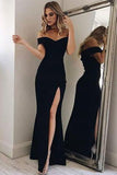 Split Side Evening Party Dress,Black Mermaid Sexy Prom Dresses HZ0509