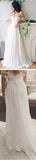 Off the Shoulder Long A-line Ivory Chiffon Sexy Beach Wedding Dresses HZ0509