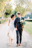 Popular Scoop Sleeveless Long Casual Wedding Dress HZ0509