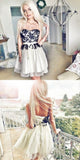 A-Line Sweetheart Lace Up Back Tulle Homecoming Dress with Lace HZ0509