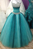 Straps Long Beading Sequin Shiny Ball Gown Prom Dresses,Quinceanera Dresses HZ0509