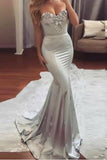 Sweetheart Sweep Train Silver Formal 2017 Long Prom Dresses,Formal Evening Dress HZ0509