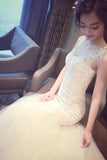 Tulle Lace Sleeveless Long Count Train Wedding Dress HZ0509