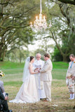Sweetheart A Line Blush Wedding Dress with White Lace HZ0509
