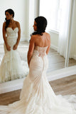 Mermaid Tiered Lace Wedding Dress Ruched with Tulle Court Train HZ0509