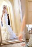 Mermaid Sweetheart Court Train Ruffle Organza Wedding Dresses HZ0509