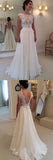 Lace Cap Sleeves White Wedding Dress,Sexy Backless Cheap Long Bridal Dress HZ0509