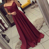 Burgundy Off The Shoulder Long Prom Dresses/Evening Gown HZ0509