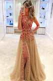Mermaid Two-Piece V-Neck Blue Long Prom/Evening Dress 2025 HZ0509