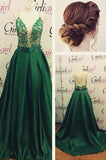 V Sexy Prom Dress Green Beautiful Long Lace Prom Dress For Woman HZ0509