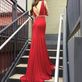 Deep V Neck Mermaid Evening Prom Dresses, Long Sexy Party Prom Dress HZ0509