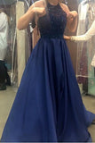 Blue Beading Princess Ball Gown Prom Dress,2025 Sexy Party Dress For Teens HZ0509