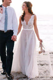 Beach Coast Wedding Dresses,Lace A Line Tulle Bridal Dresses For Beach Wedding HZ0509
