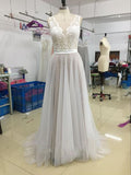 Beach Coast Wedding Dresses,Lace A Line Tulle Bridal Dresses For Beach Wedding HZ0509