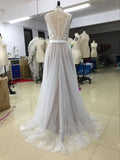 Beach Coast Wedding Dresses,Lace A Line Tulle Bridal Dresses For Beach Wedding HZ0509