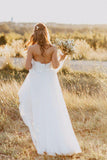 Sweetheart White Wedding Dress with Lace,Casual A Line Wedding Dresses HZ0509