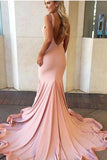 Sweep Train Backless Simple Cheap Mermaid Long Party Prom Dresses HZ0509