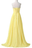 Chiffon Beaded Strapless Lace Up High Low Pregnant Prom Dresses HZ0509