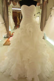 Up Simple Ivory A-line Sweetheart Cheap Plus Size Wedding Dresses HZ0509
