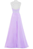 Violet Chiffon Beading Cheap Elegant Long High Low Prom Dresses HZ0509