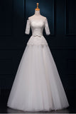 Elegant Big Puffy Lace Wedding Dresses With Sleeves HZ0509