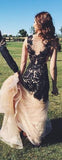Long Mermaid Black Lace Charming Sexy Party Prom Dresses HZ0509
