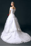 Neck Long Ball Gown Big Wedding Dresses With Flower HZ0509