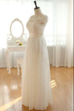 Elegant Long Chiffon Ivory Lace Wedding Dresses HZ0509
