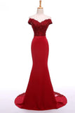 Off Shoulder Long Mermaid Lace Beauty Prom Dresses HZ0509