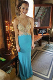 Long Elegant Beaded Sparkly Cute O-neckline Prom Dresses HZ0509