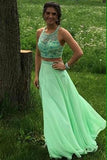 Chiffon Beaded Two Pieces Backless A-line Prom Dresses HZ0509